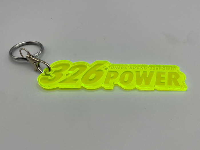 326Power Akryl Nøglering - Neon Gul