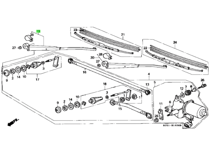 Honda OEM Viskerarm - Acty (76600)