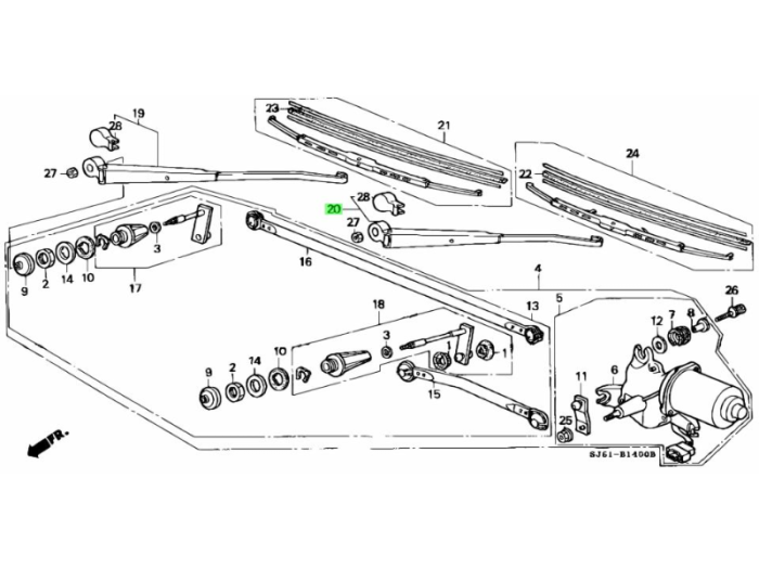 Honda OEM Viskerarm - Acty (76610)